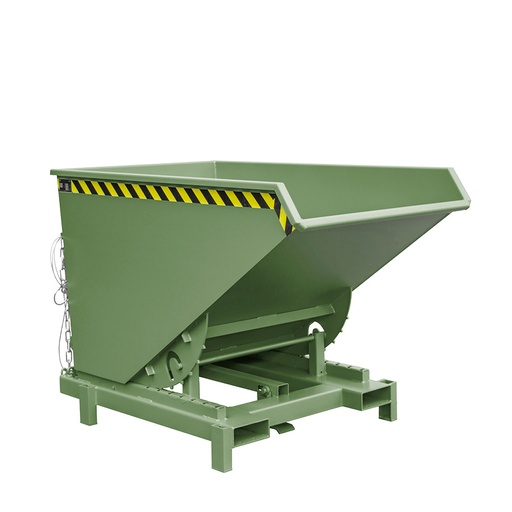 [050547] Contenedor metálico basculante 1,2 m³ (sin tapa) - Dim.:  1755x1105x1230h mm - Verde ral 6011
