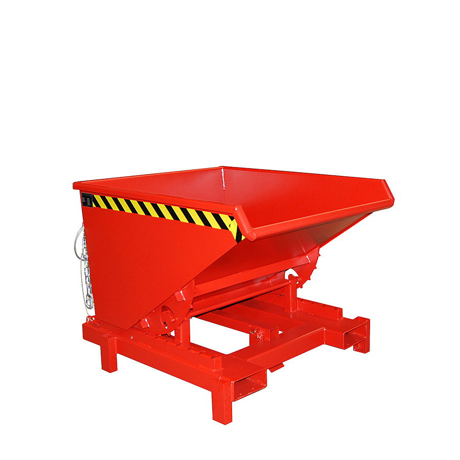 [050558] Contenedor metálico basculante 0,6 m³ (sin tapa) - Dim.:  1310x1105x970 mm - Rojo ral 3000