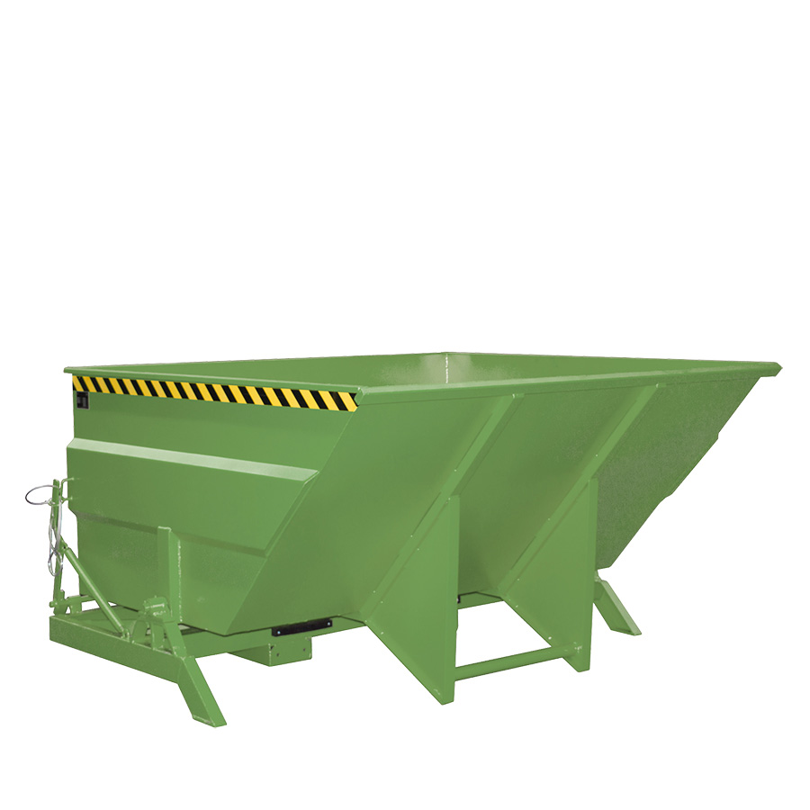 [050561] Contenedor metálico basculante 3 m³ (sin tapa) - Dim.:  2310x2280x1220h mm - Verde ral 6011