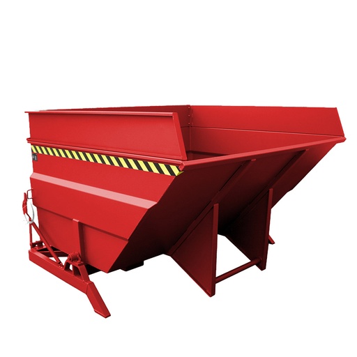 [050563] Contenedor metálico basculante 4 m³ (sin tapa) - Dim.:  2310x2280x1480h mm - Rojo ral 3000