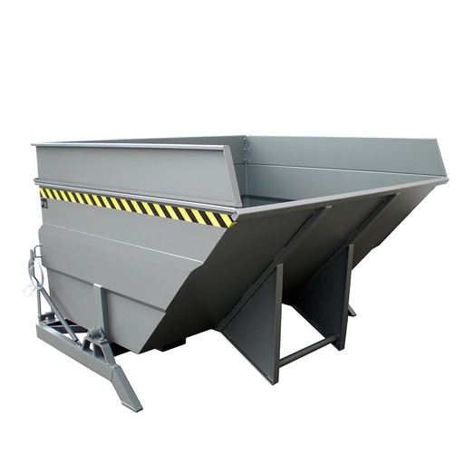 [050566] Contenedor metálico basculante 4 m³ (sin tapa) - Dim.:  2310x2280x1480h mm - Gris ral 7005