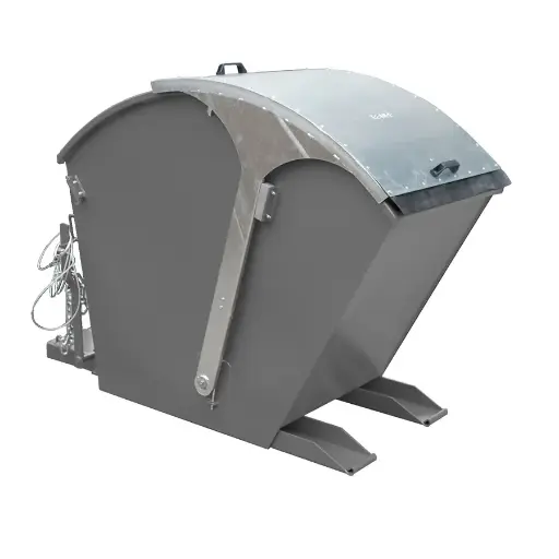 [050575] Contenedor metálico basculante con tapa arqueada 0,75 m³ - Dim.: 1750x755x1230h mm - gris ral 7005