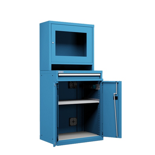 [050653] Armario para protección de ordenadores para pantalla plana - Dim.: 717x595x1670h mm - Azul ral 5012