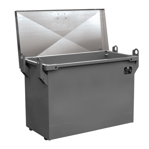 [050687] Baúl metálico con tapa superior abatible para exterior de 350 lts. - Dim.: 1000x500x750h mm - Gris ral 7011 y galvanizado