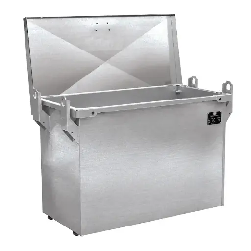[050688] Baúl metálico con tapa superior abatible para exterior de 350 lts. - Dim.: 1000x500x750h mm - Galvanizado