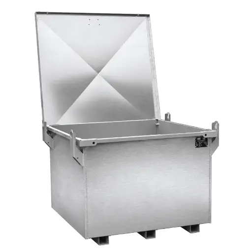 [050690] Baúl metálico con tapa superior abatible para exterior de 700 lts. - Dim.: 1000x1000x790h mm - Galvanizado