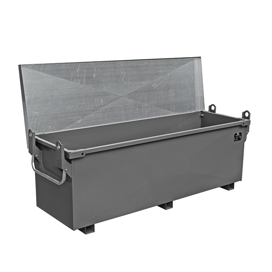 [050694] Baúl metálico con tapa superior abatible para exterior de 510 lts. - Dim.: 1650x550x660h mm - Gris ral 7000 y galvanizado