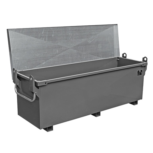 [050694] Baúl metálico con tapa superior abatible para exterior de 510 lts. - Dim.: 1650x550x660h mm - Gris ral 7011 y galvanizado