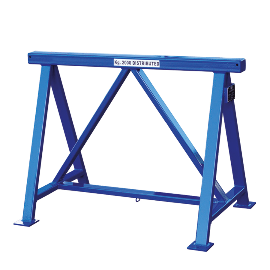 [050740] Caballete metálico fijo con superficie de apoyo metálica - Dim.: 1800x750x850h mm - Azul ral 5010