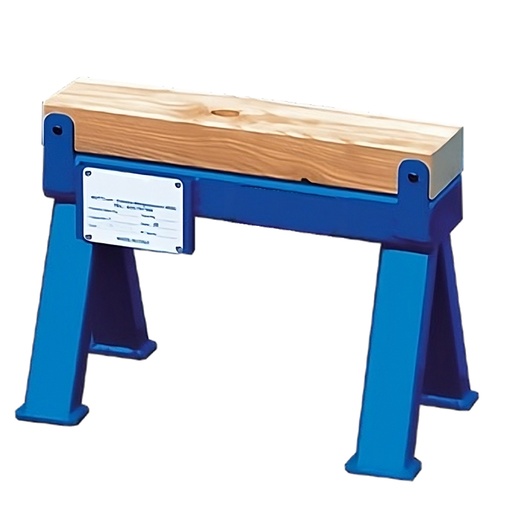 [050747] Caballete metálico fijo con superficie de apoyo de madera - Dim.: 400x260x300h mm - Azul ral 5010