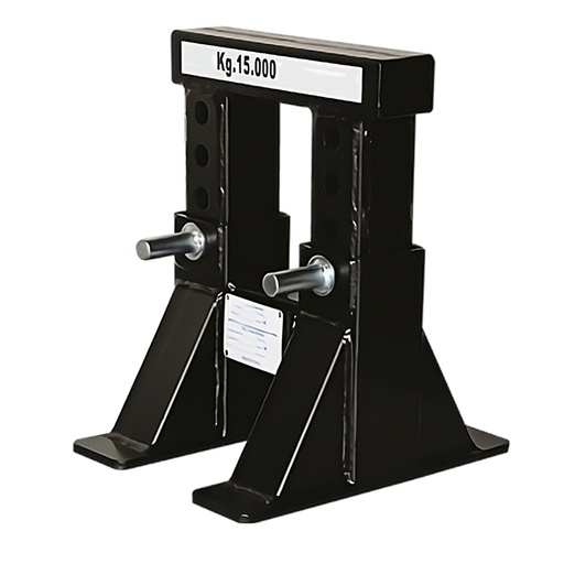 [050748] Caballete metálico regulable en altura con superficie de apoyo metálica - Dim.: 400x260x300h mm - Negro ral 9005