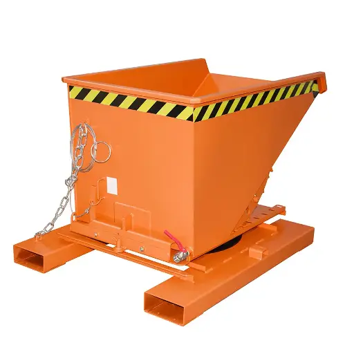 [050770] Contenedor para virutas autobasculante por 3 lados - Capacidad 0,30 m³ - Dim.: 1460x1010x890h mm - Naranja ral 2000