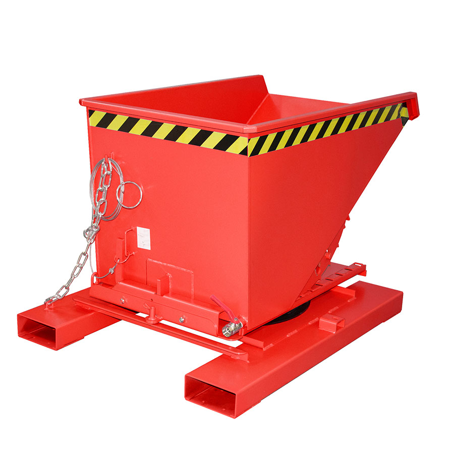 [050771] Contenedor para virutas autobasculante por 3 lados - Capacidad 0,30 m³ - Dim.: 1460x1010x890h mm - Rojo ral 3000
