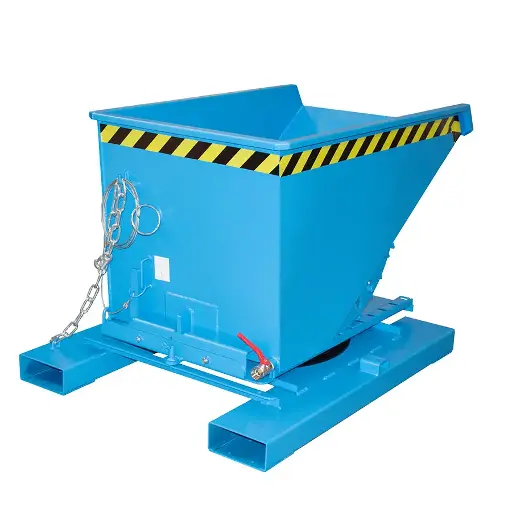 [050772] Contenedor para virutas autobasculante por 3 lados - Capacidad 0,30 m³ - Dim.: 1460x1010x890h mm - Azul ral 5012
 
