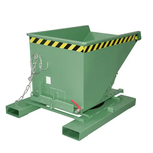 [050773] Contenedor para virutas autobasculante por 3 lados - Capacidad 0,30 m³ - Dim.: 1460x1010x890h mm - Verde ral 6011

