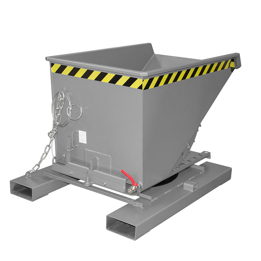 [050774] Contenedor para virutas autobasculante por 3 lados - Capacidad 0,30 m³ - Dim.: 1460x1010x890h mm - Gris ral 7005
