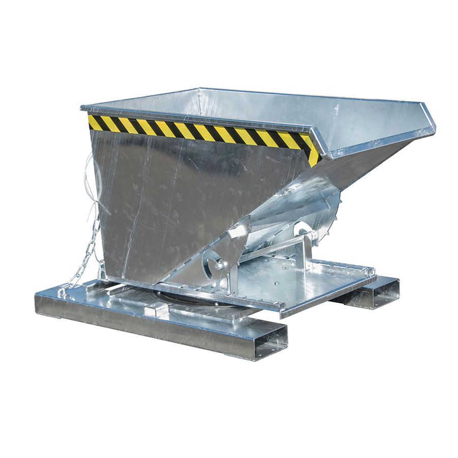 [050775] Contenedor para virutas autobasculante por 3 lados - Capacidad 0,30 m³ - Dim.: 1460x1010x890h mm - Galvanizado