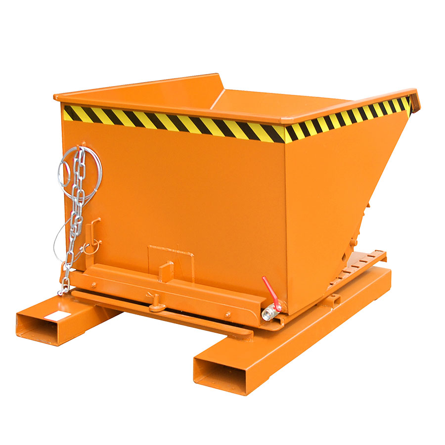 [050776] Contenedor para virutas autobasculante por 3 lados - Capacidad 0,60 m³ - Dim.: 1460x1070x890h mm - Naranja ral 2000