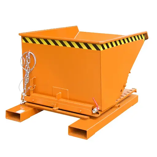 [050776] Contenedor para virutas autobasculante por 3 lados - Capacidad 0,60 m³ - Dim.: 1460x1070x890h mm - Naranja ral 2000