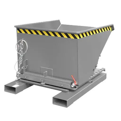 [050780] Contenedor para virutas autobasculante por 3 lados - Capacidad 0,60 m³ - Dim.: 1460x1070x890h mm - Gris ral 7005
