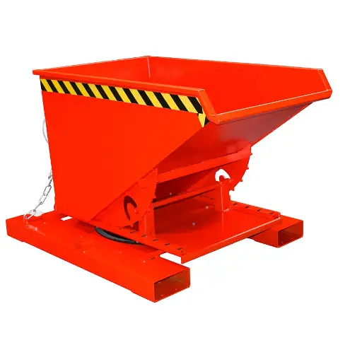 [050783] Contenedor metálico autobasculante por 3 lados - Capacidad 0,30 m³ - Dim.: 1460x1010x890h mm - Rojo ral 3000