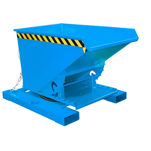 [050784] Contenedor metálico autobasculante por 3 lados - Capacidad 0,30 m³ - Dim.: 1460x1010x890h mm - Azul ral 5012