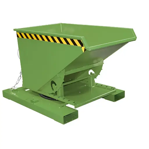 [050785] Contenedor metálico autobasculante por 3 lados - Capacidad 0,30 m³ - Dim.: 1460x1010x890h mm - Verde ral 6011