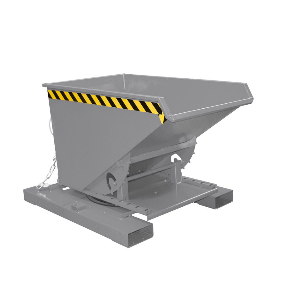 [050786] Contenedor metálico autobasculante por 3 lados - Capacidad 0,30 m³ - Dim.: 1460x1010x890h mm - Gris ral 7005
