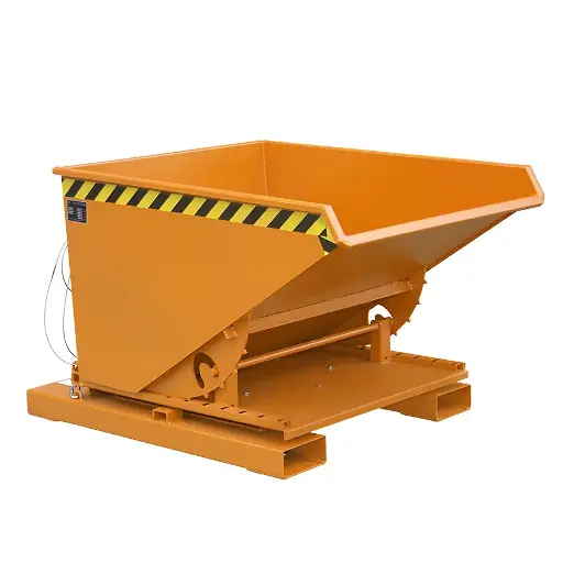 [050788] Contenedor metálico autobasculante por 3 lados - Capacidad 0,60 m³ - Dim.: 1460x1070x890h mm - Naranja ral 2000