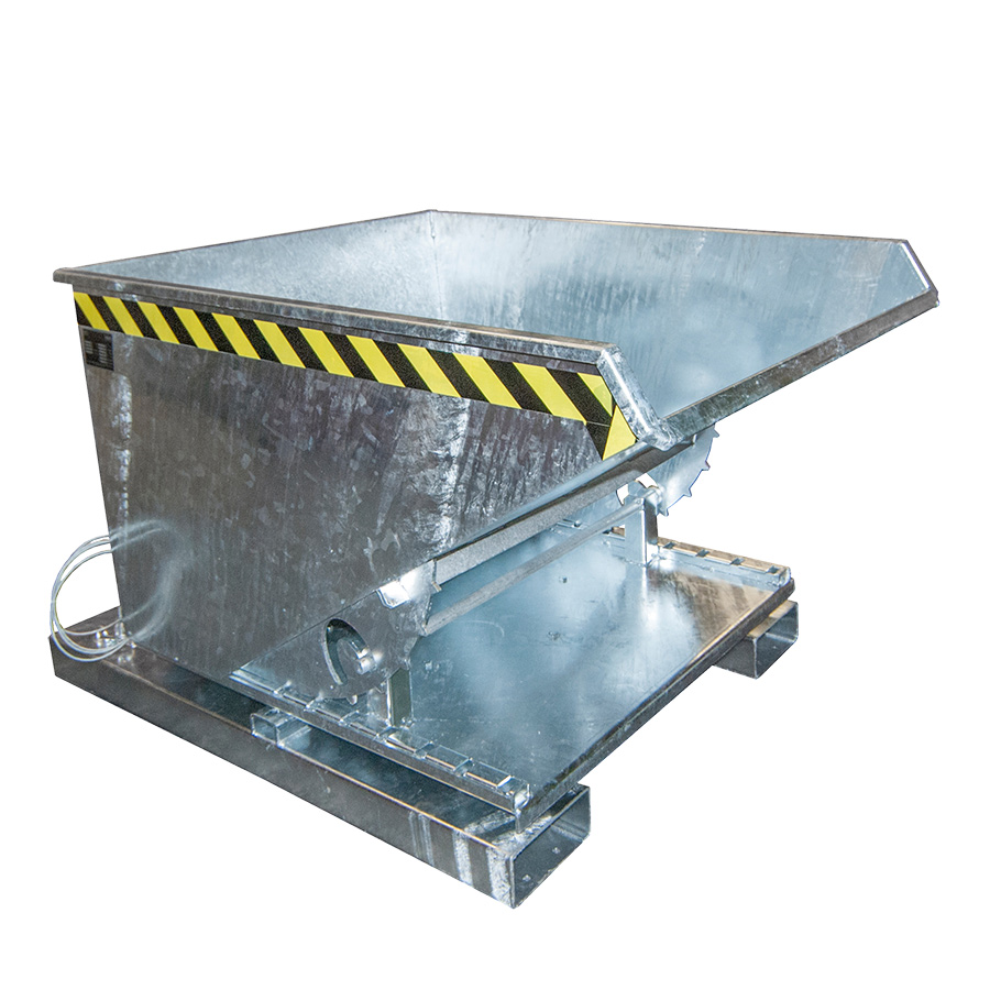 [050793] Contenedor metálico autobasculante por 3 lados - Capacidad 0,60 m³ - Dim.: 1460x1070x890h mm - Galvanizado

