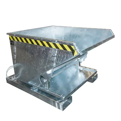 [050793] Contenedor metálico autobasculante por 3 lados - Capacidad 0,60 m³ - Dim.: 1460x1070x890h mm - Galvanizado

