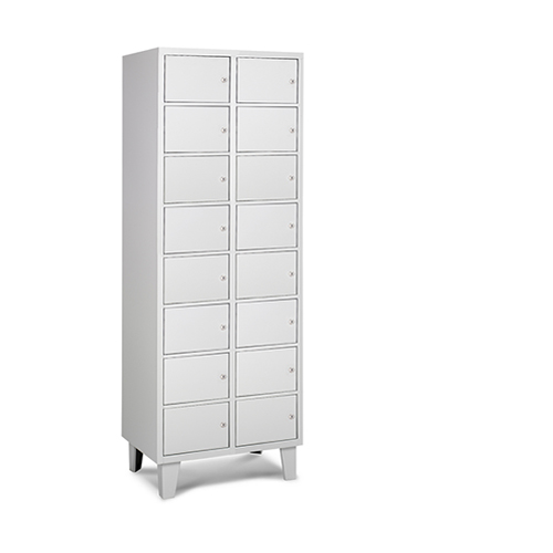 [039870] Consigna metálica para vestuario con 16 puertas - Dim.: 640x460x1780h mm - Gris ral 7035