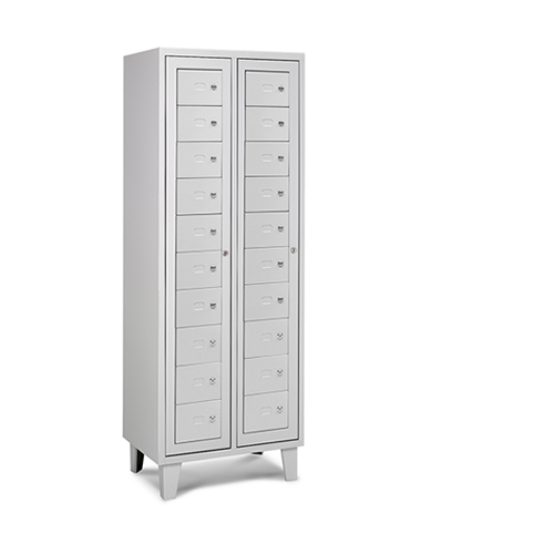 [039875] Consigna metálica para vestuario con 20 puertas y apertura conjunta - Dim.: 800x460x1780h mm - Gris ral 7035