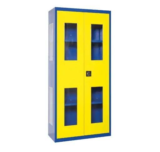 [044714] Armario para epis - Dim.: 9000x400x2000h mm - Azul ral 5012 y amarillo ral 1021