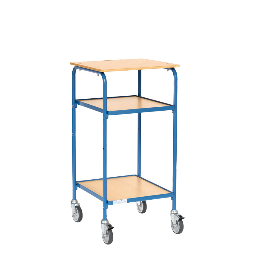 [016372] Carro para taller tipo escritorio con atril plano - Dim. 500x600x1195h mm - Gris ral 7035 y Azul ral 5007 