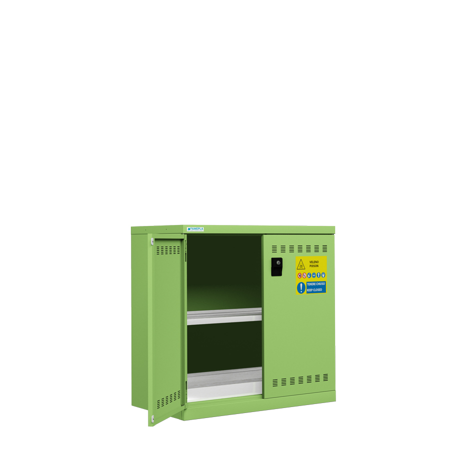 [045743] Armario metálico industrial para productos fitosanitarios - Dim.: 1026x555x1000h mm - Verde ral 6011