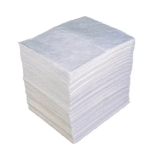 [043297] Pack de 100 hojas absorbentes de espesor doble para aceites - Dim.: 400x500 mm - Blanco