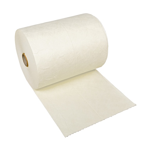 [043667] 1 rollo absorbente de espesor simple para la recogida de aceites - Dim.: 0,8x60 m - Blanco