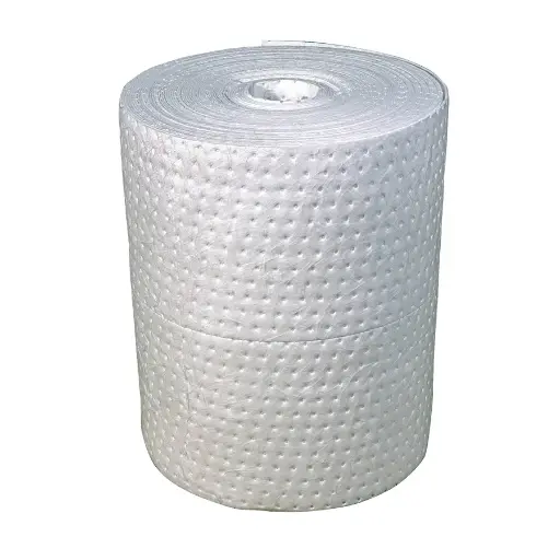 [043672] Pack de 2 rollos absorbentes de espesor doble para la recogida de aceites e hidrocarburos - Dim.: 0,4x40 m - Blanco