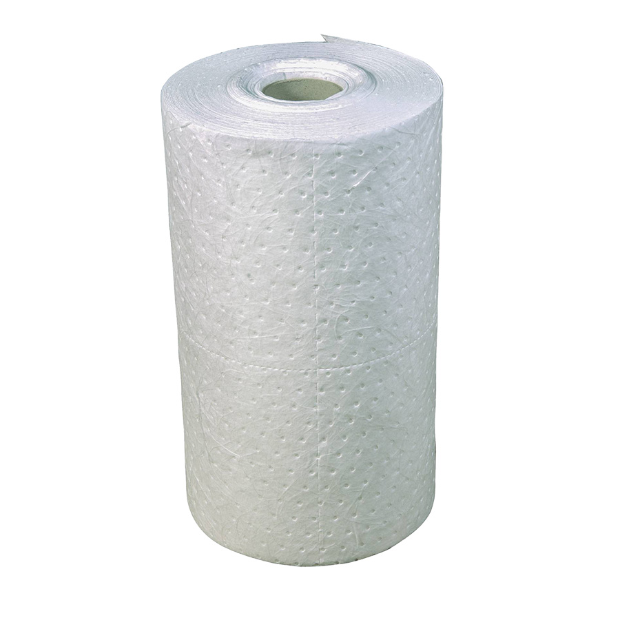 [043674] 1 rollo absorbente de espesor doble para la recogida de aceites e hidrocarburos - Dim.: 0,8x40 m - Blanco 