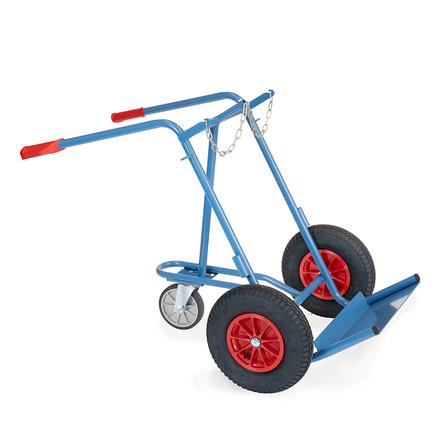 [039007] Carretilla de mano para botellas de gas - Capacidad 2 x 40 ó 50 litros - Azul ral 5007