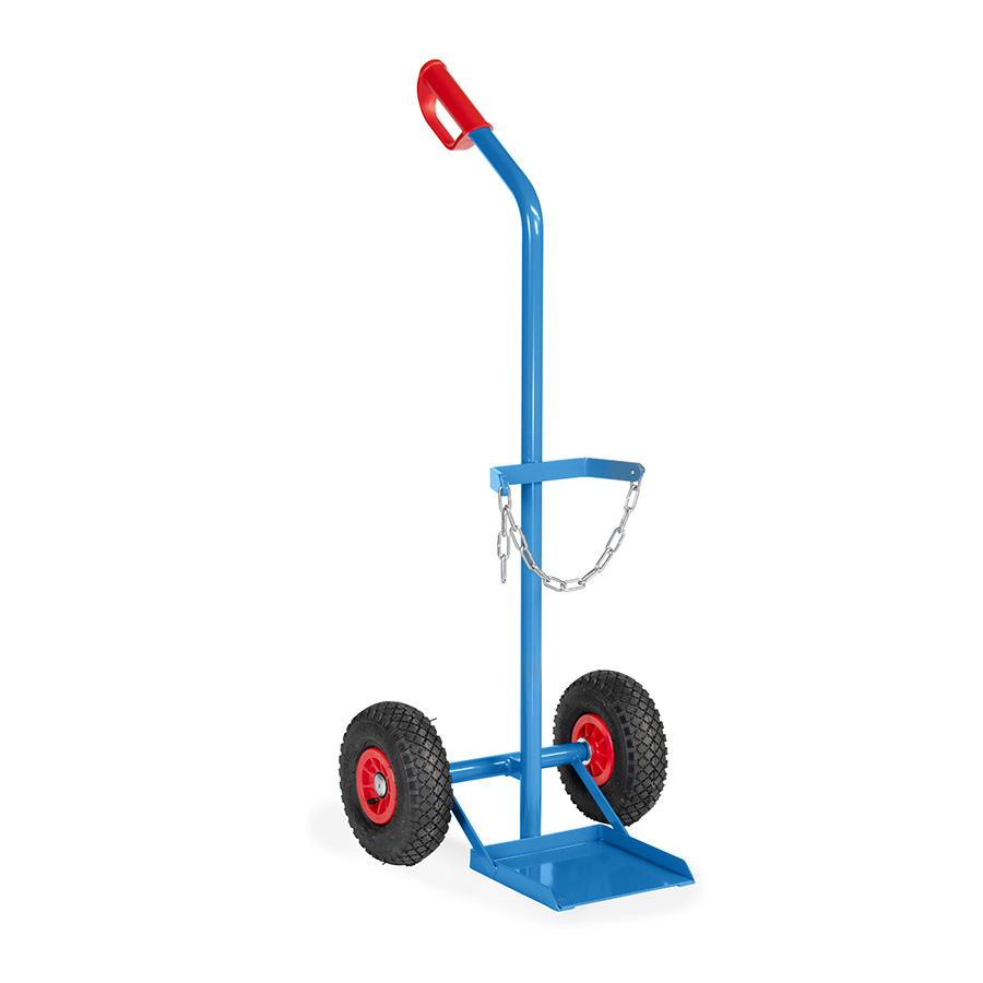 [039011] Carretilla de mano para botella de gas - Capacidad 1 x 20, 40 ó 50 litros - Azul ral 5007
