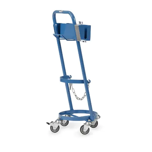 [039612] Carretilla manual para bombona de gas - Capacidad 1 x 11 litros - Azul ral 5007