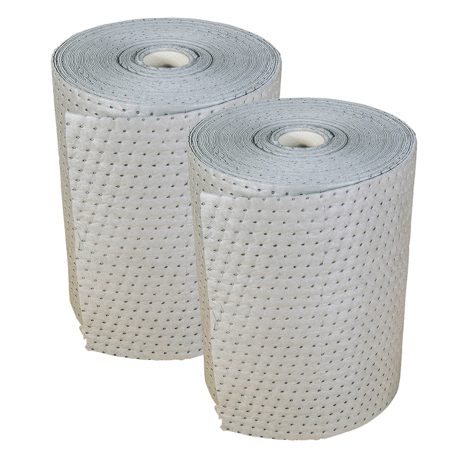 [039015] Pack de 2 rollos absorbentes de líquidos universales de espesor simple - Dim.: 0,4x60 m - Gris oscuro