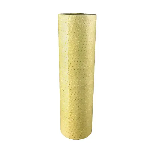 [039027] 1 rollo absorbente de líquidos químicos de espesor simple - Dim.: 0,8x60 m - Amarillo