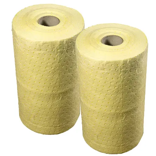 [039028] Pack de 2 rollos absorbentes de líquidos químicos de espesor doble - Dim.: 0,4x40 m - Amarillo