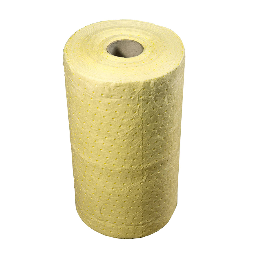 [039029] 1 rollo absorbente de líquidos químicos de espesor doble - Dim.: 0,8x40 m - Amarillo