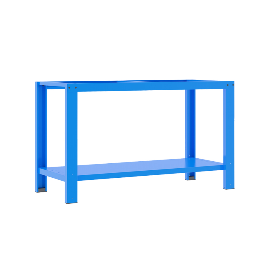 [040976] Estructura para banco de trabajo desmontable sin encimera - Dim.: 1430x620x850h mm - Azul ral 5015