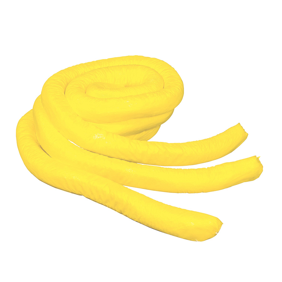 [039033] Pack de 8 barreras absorbentes de líquidos químicos - Dim.: Ø80x3000 mm - Amarillo