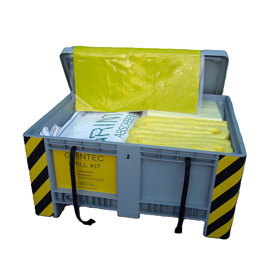 [039119] Kit de absorbentes para recogida de líquidos químicos - Cap.: 474 lts. - Amarillo